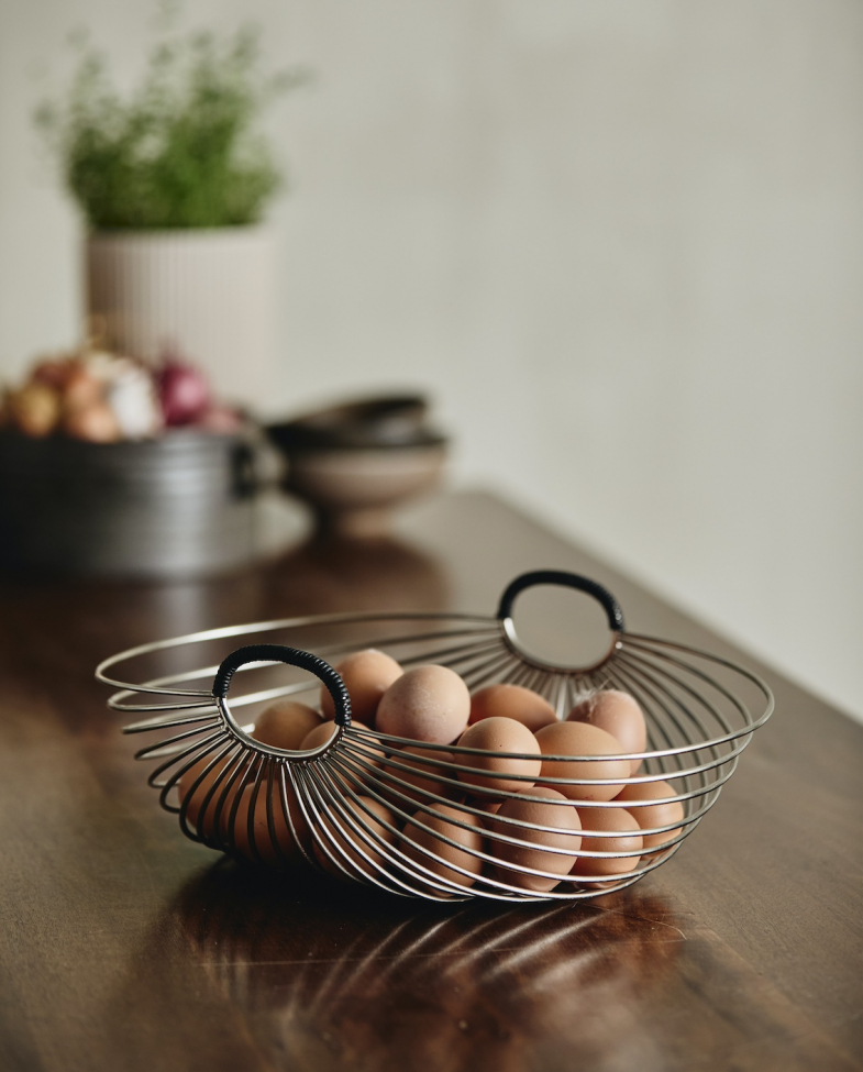 Fruktkurv 'Jaipur' - Sølv/Sort