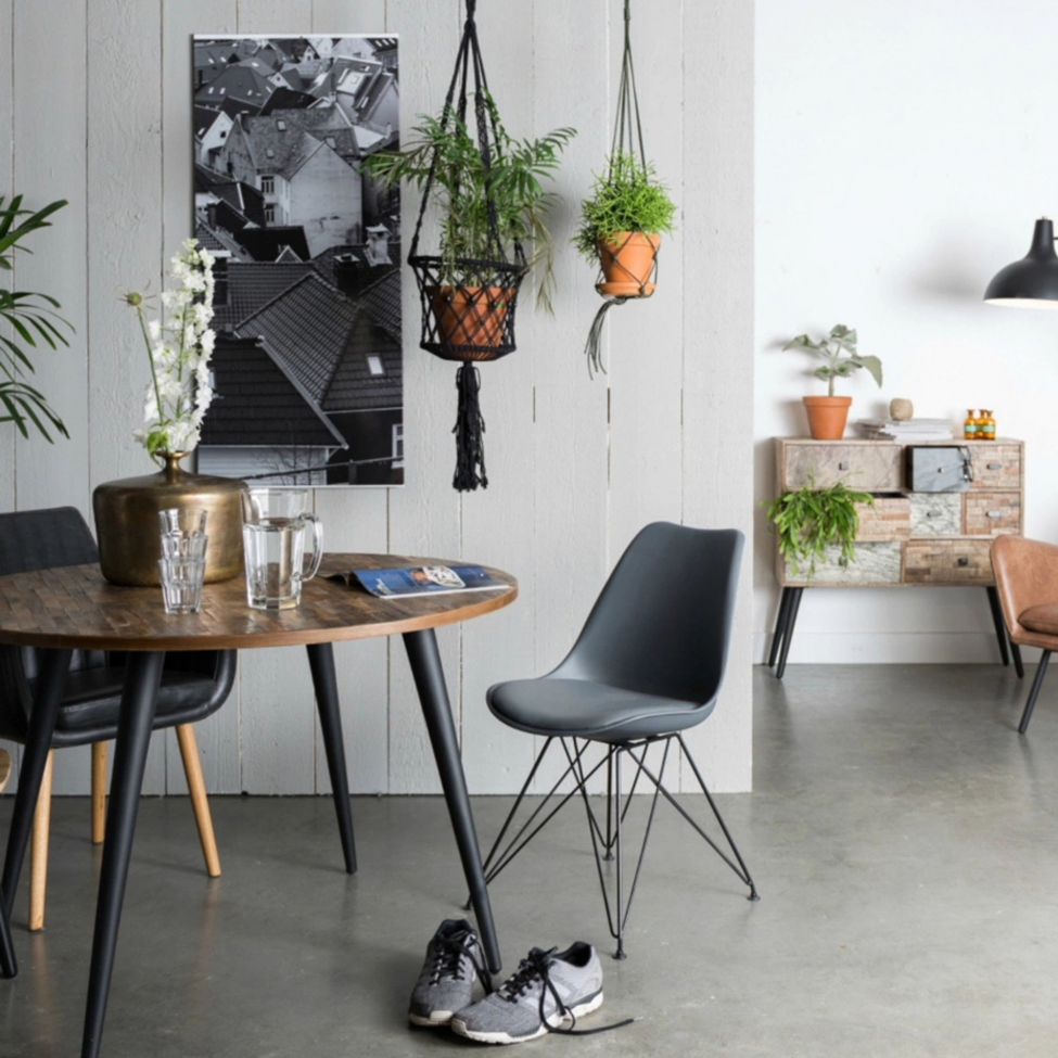 Spisebord 'Mo' Rundt 110cm - Teak/Stål