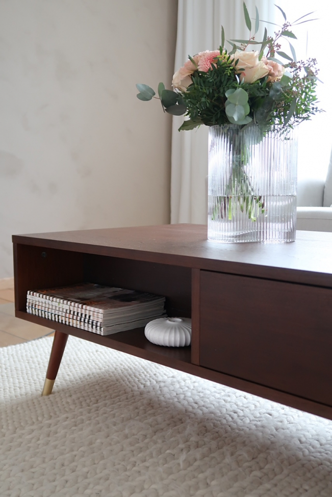 Salongbord 'Prime' - Valnött/Messing