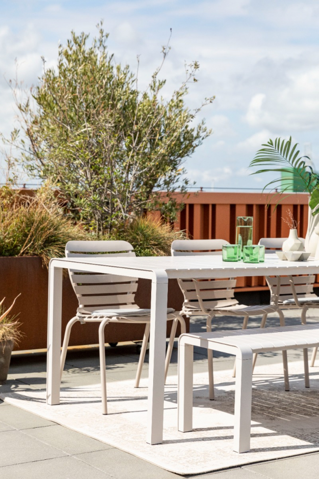 Hagebord 'Vondel' 214x97cm - Hvit 