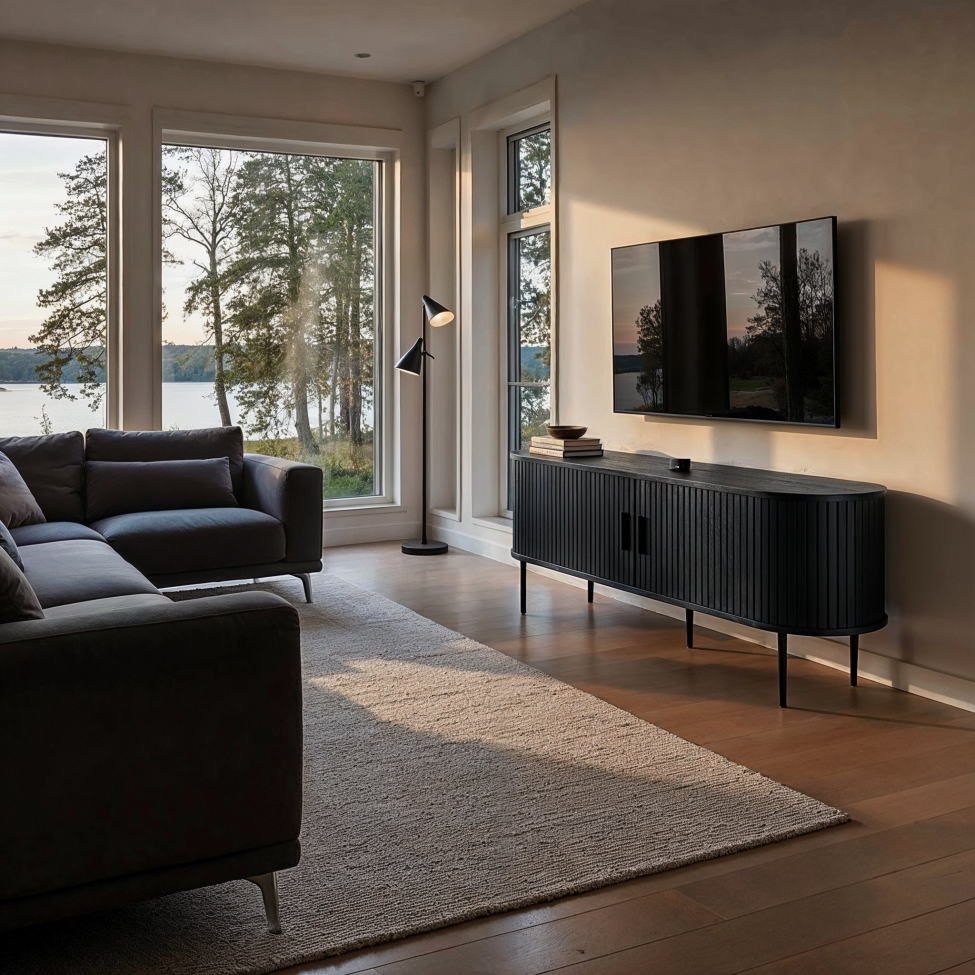 Tv-benk  'Holmvik' - Svart