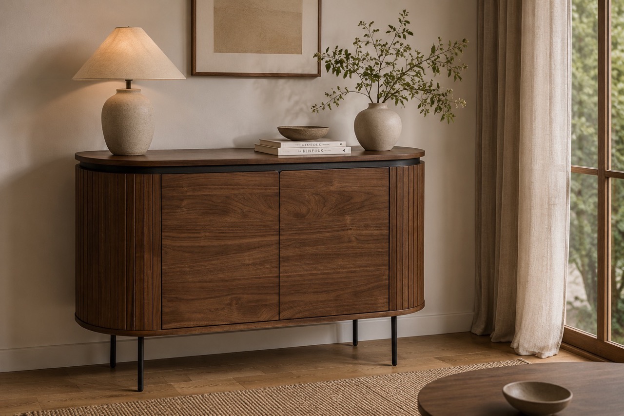 Sideboard 'Kärra' - Valnøtt/Sort