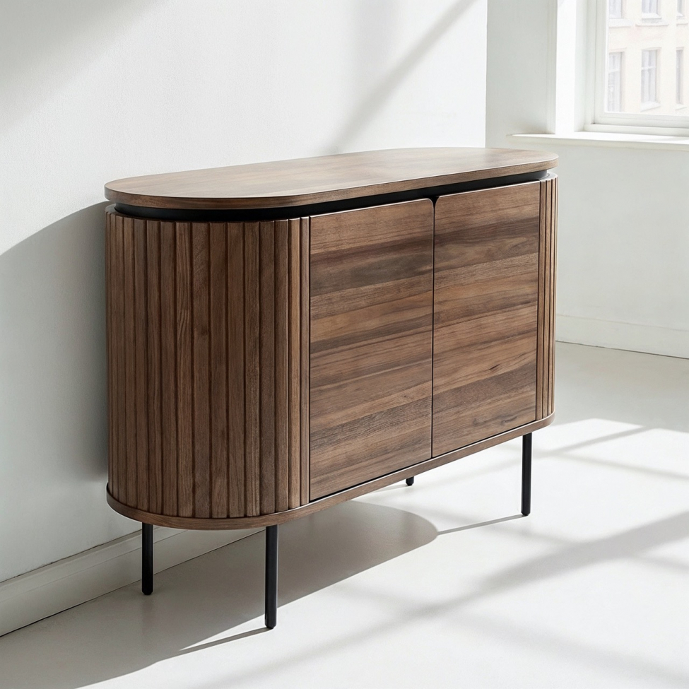 Sideboard 'Kärra' - Valnøtt/Sort