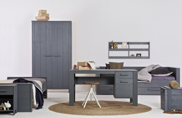 Garderobe 'Dennis' - Stålgrå