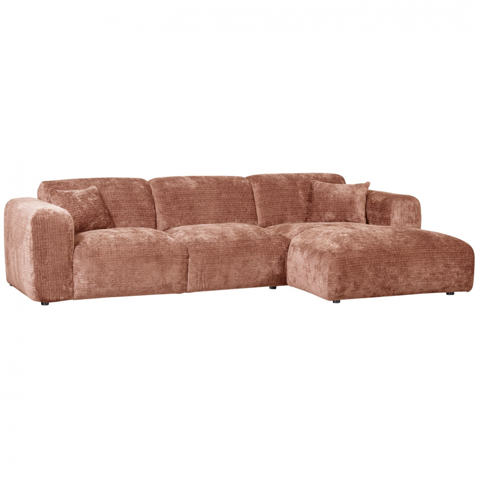 Sofa 'Cloud' 3-seters sjeselong høyre - Rosa/brun
