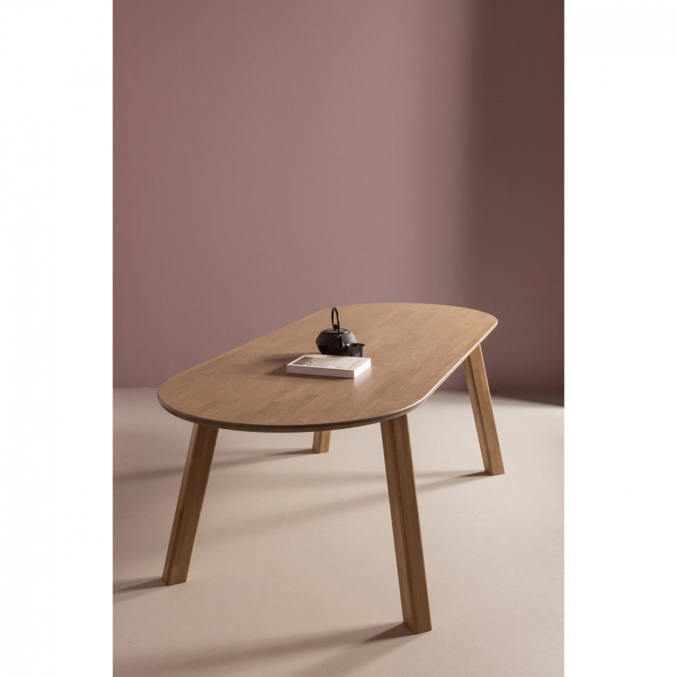 Spisebord 'Tablo' 220x90cm ovalt - Brungrå