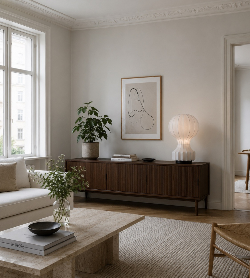 Lampe 'Senigallia' L - Hvit/Svart