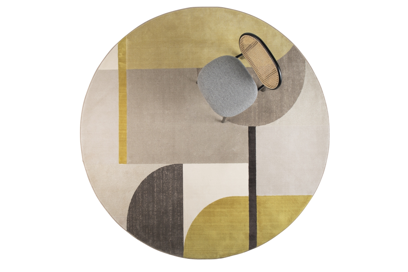Teppe 'Hilton' 240cm - Grå/Gul