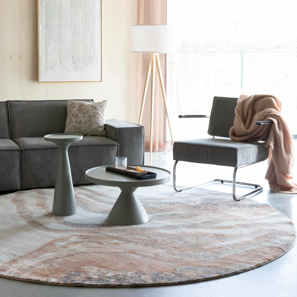 Teppe 'Sol' Round 200cm - Grå/Brun