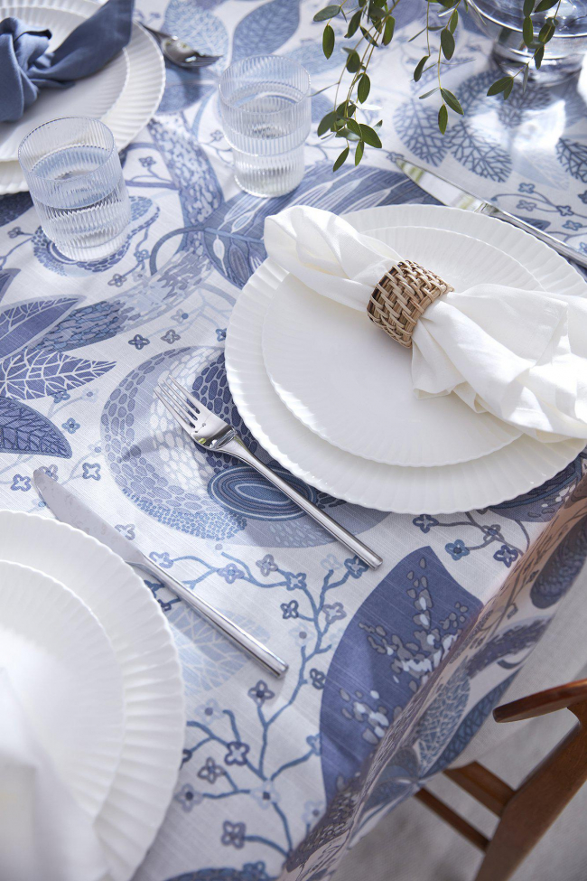 Lerret 'A&E' 140x250 - blå