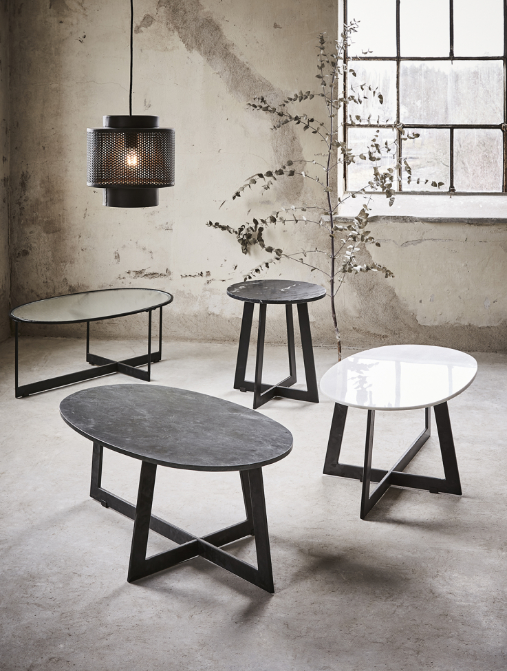 Salongbord 'Milan' 90x50cm - Sort/glass