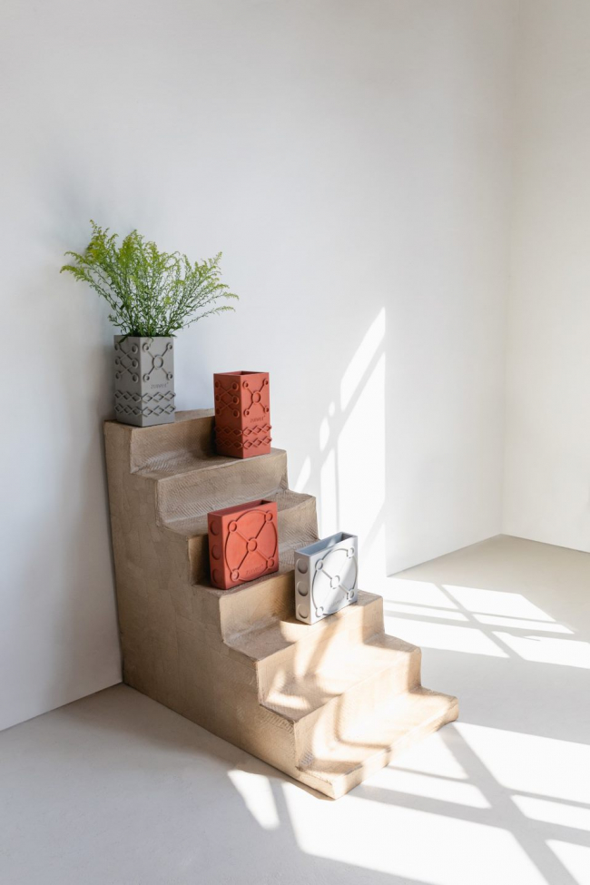 Vase 'Graphic Square' - Grå