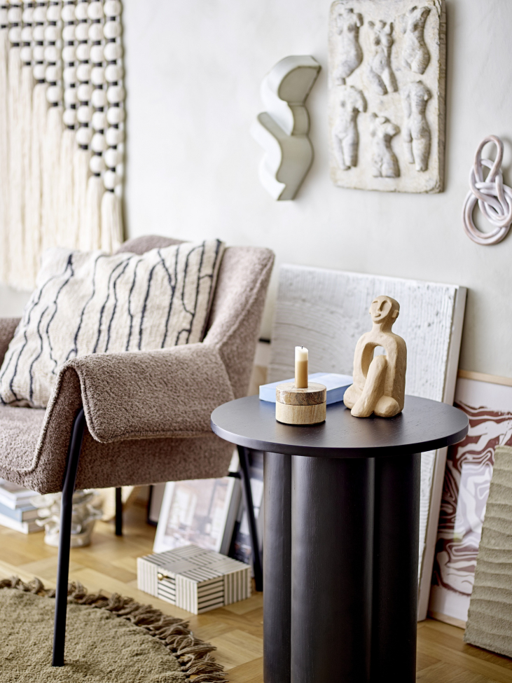 Sidebord 'Aio' 45cm Rundt - Sort