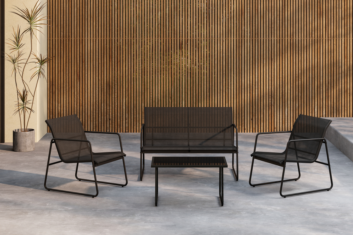 Loungesett 'Ravena' - Svart