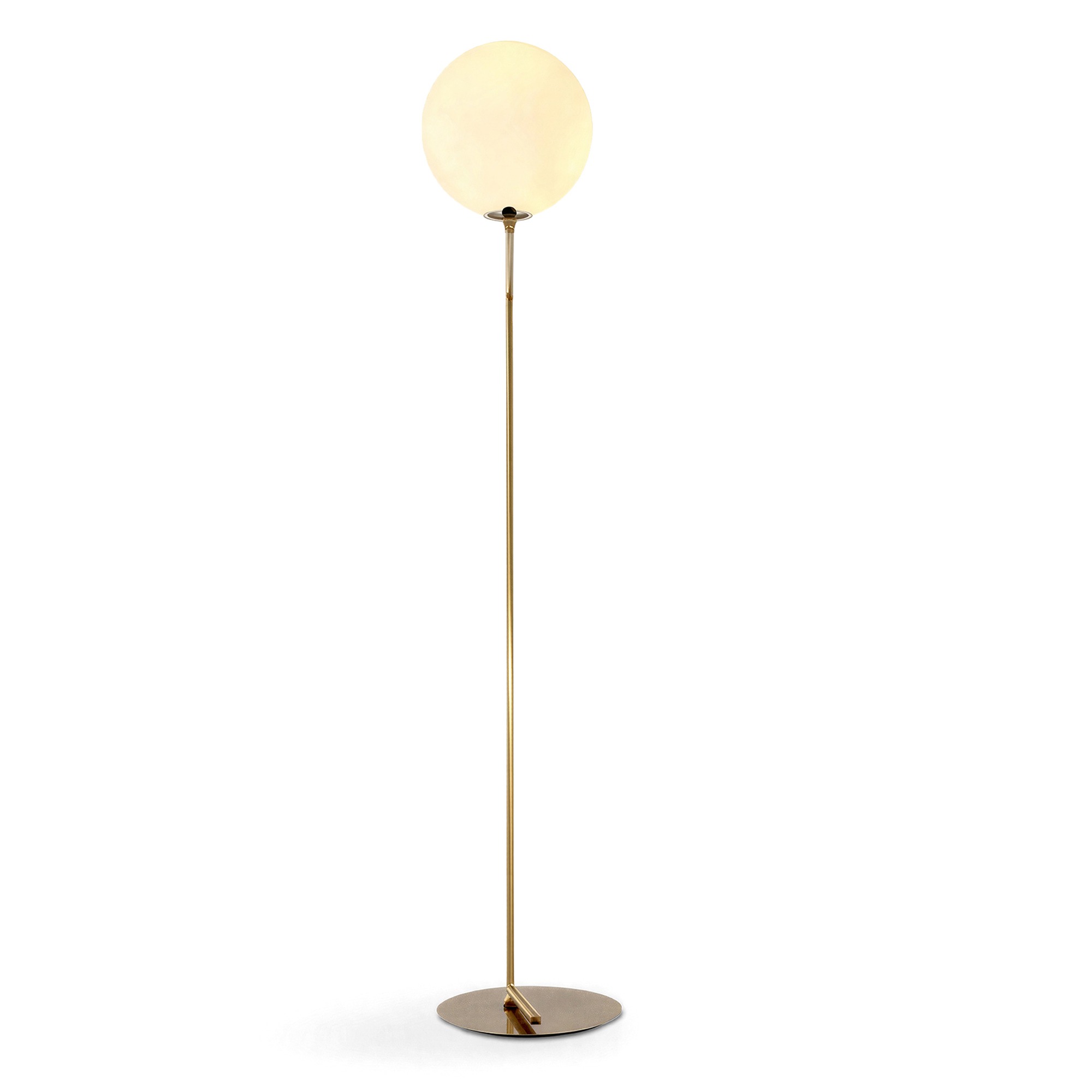 Gulvlampe 'Creme Satin' - Messing