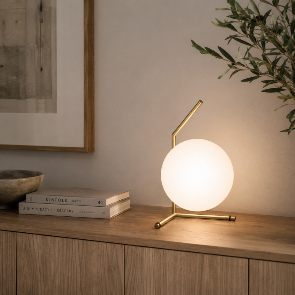 Bordlampe 'Satin'  - Messing