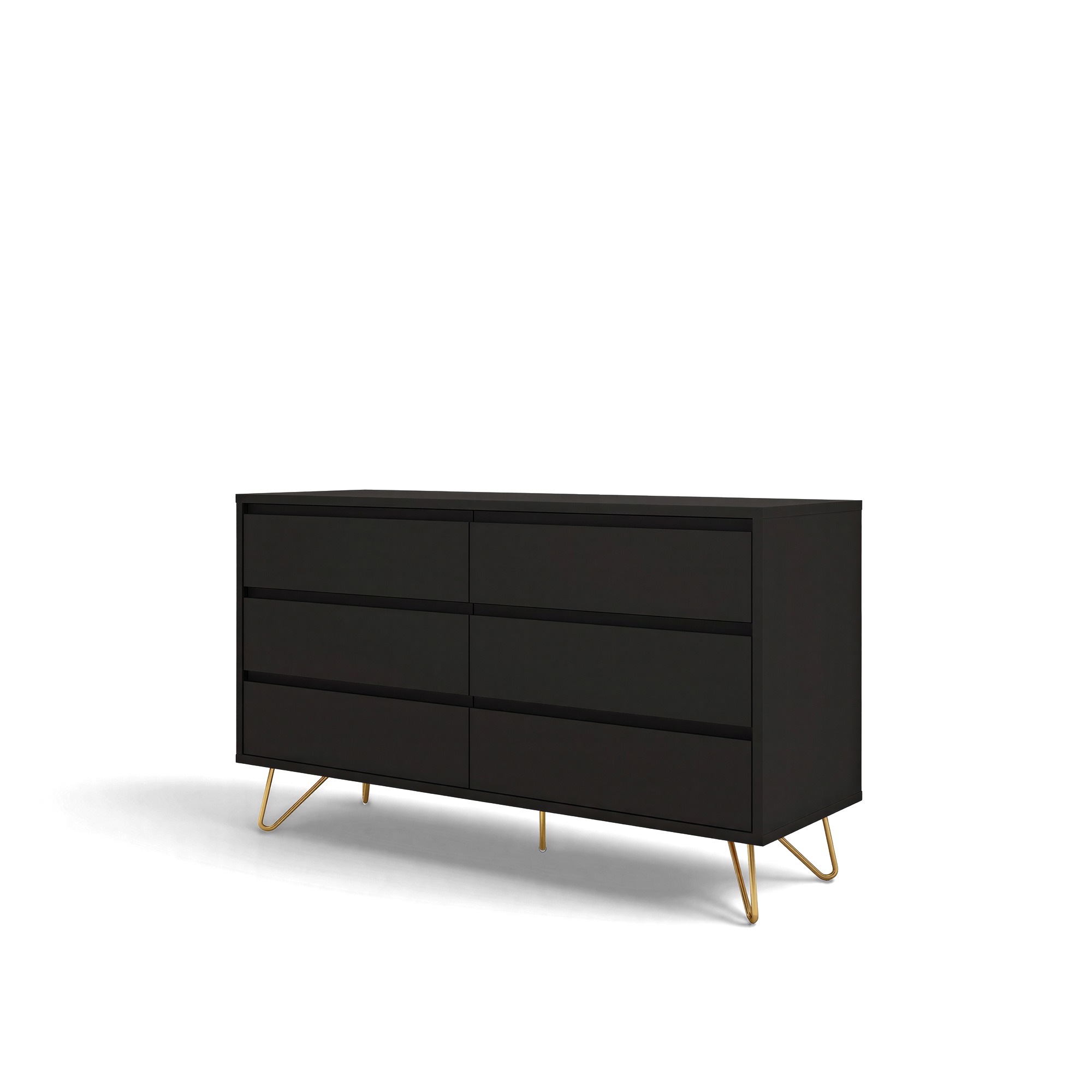 Kommode 'Elle' 120x70 - Svart/Messing