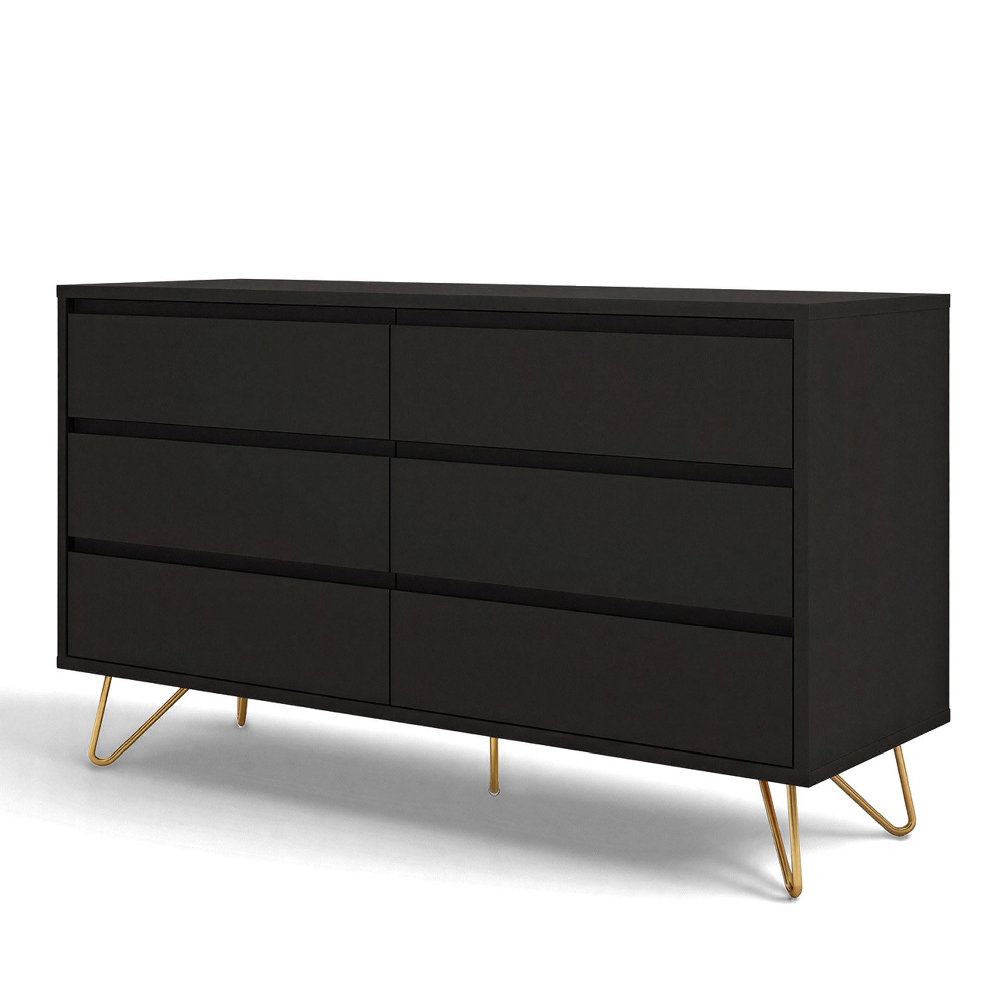 Kommode 'Elle' 120x70 - Svart/Messing