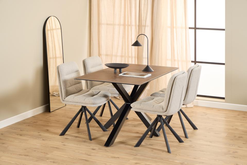 Spisebord 'Heaven' 135x80cm - Brun/Sort