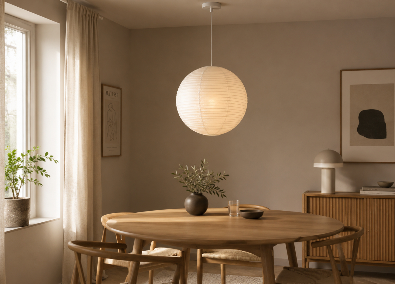 Rislampe 'Lycka' - Hvit 40cm