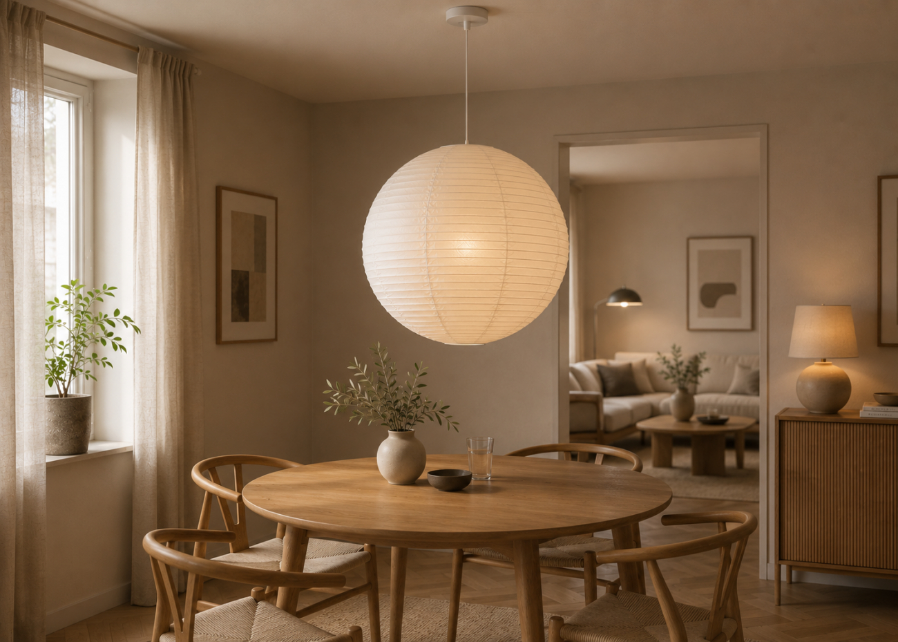 Rislampe 'Lycka' - Hvit 50cm