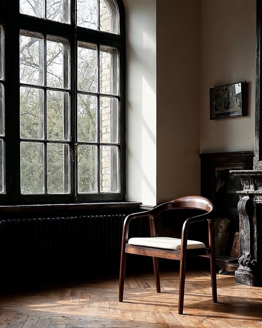 Lenestol 'Aspa' - Mørkebrun/Beige