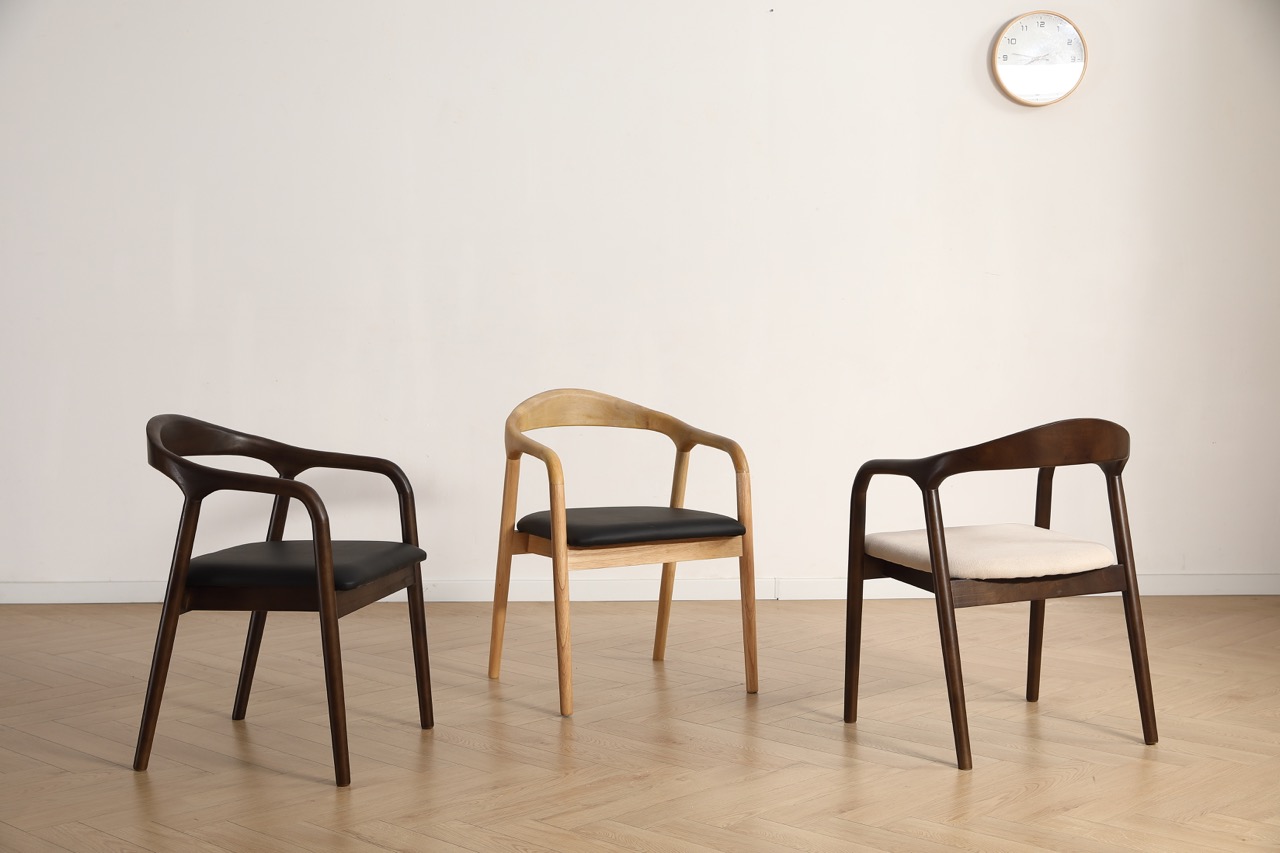 Lenestol 'Aspa' - Mørkebrun/Beige