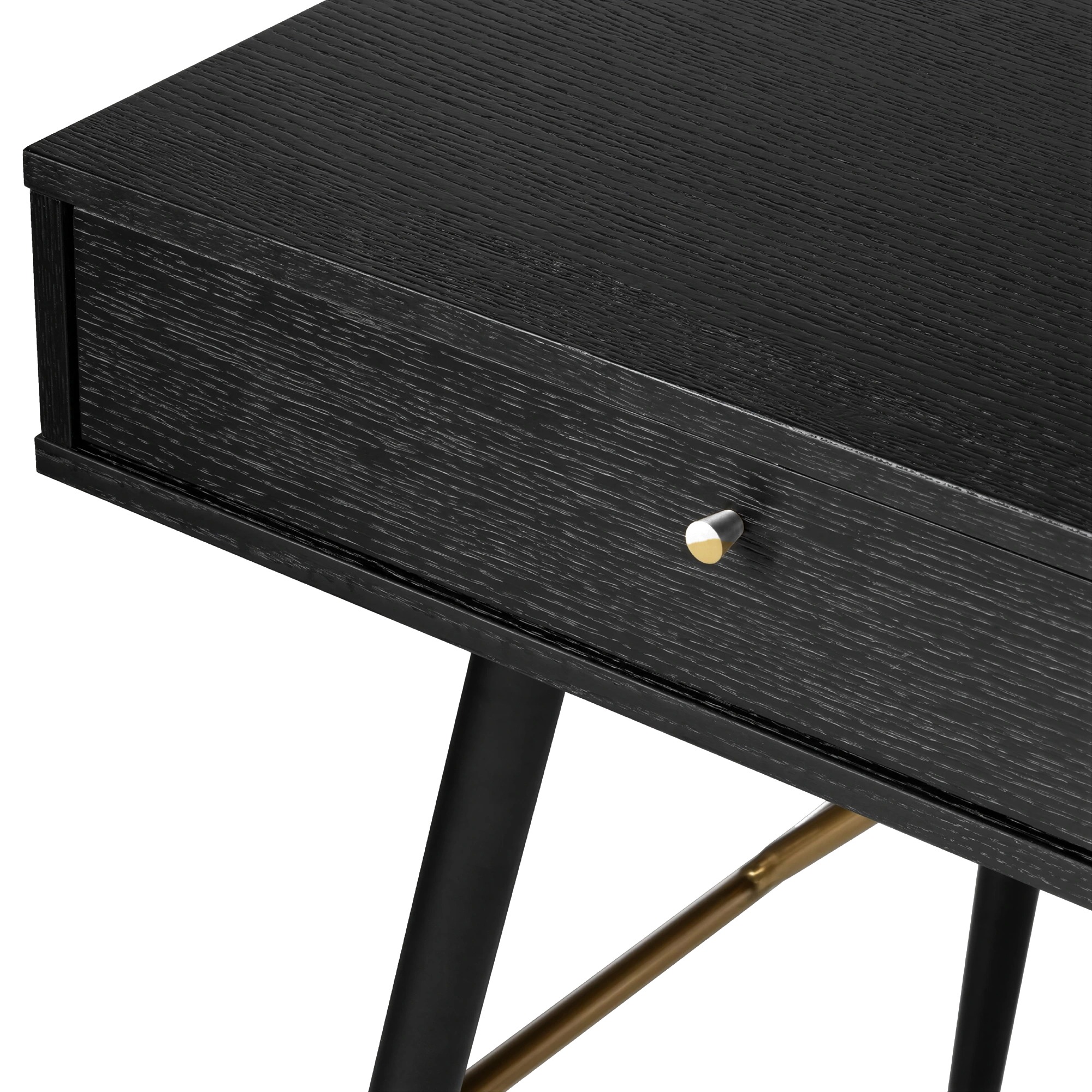 Skrivebord 'Lux' - Svart/Messing