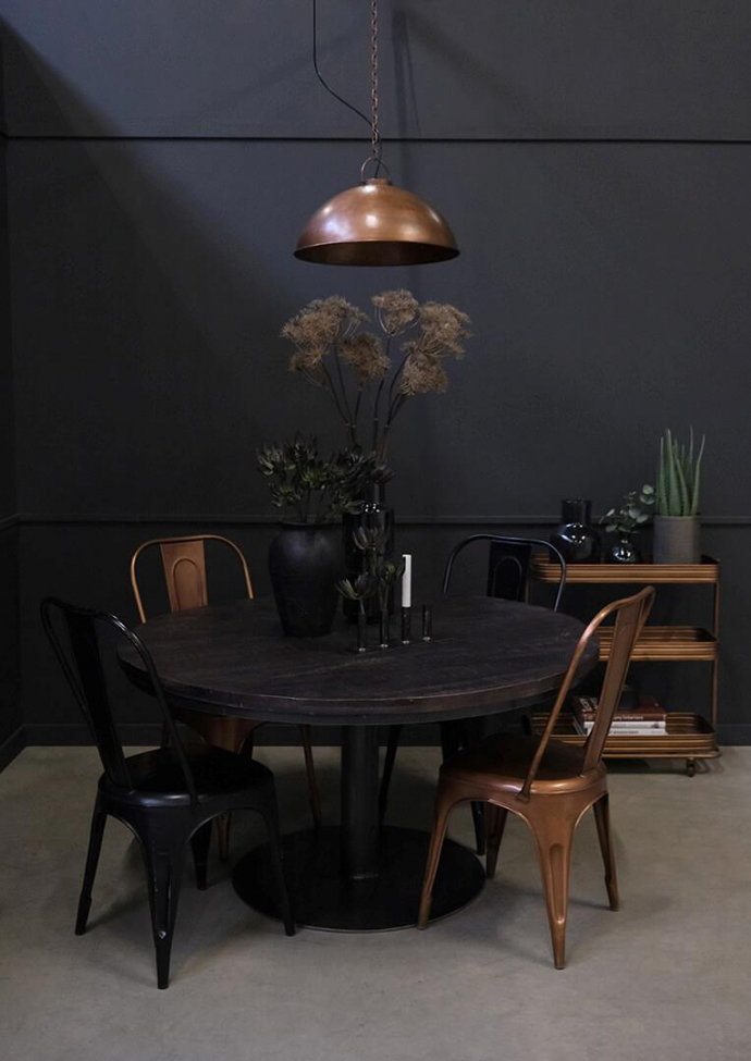 Spisebord 'Jack' Rundt 140cm - Svart