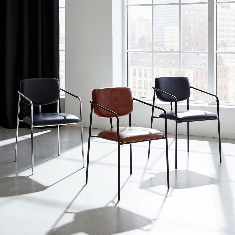 Lenestol 'Ebba' - Svart/sölv