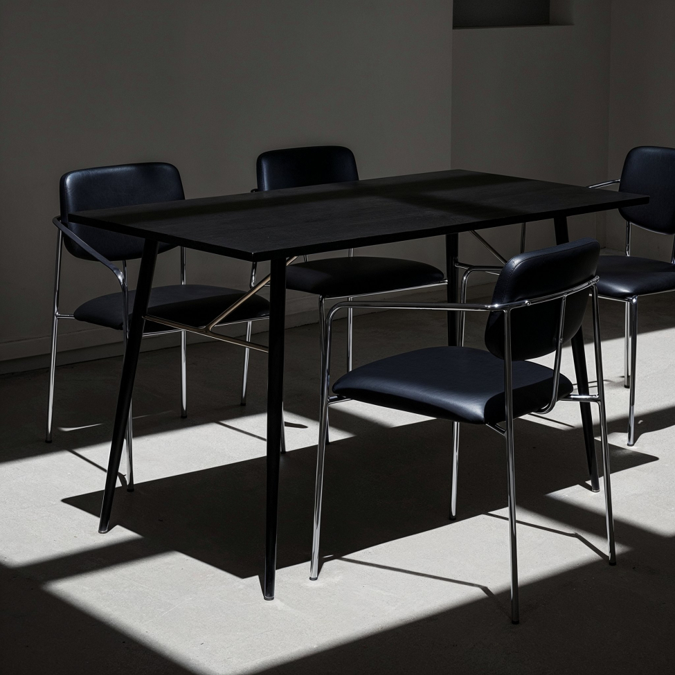 Lenestol 'Ebba' - Svart/sölv