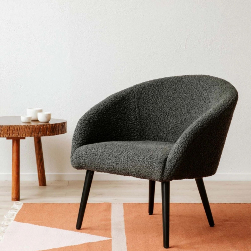 Stol 'Puffy' - Mørkegrå/Teddy