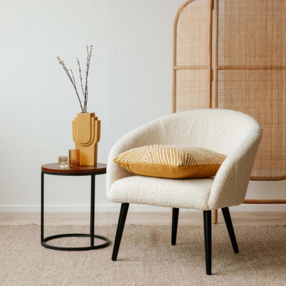 Stol 'Puffy' - Hvit/Teddy