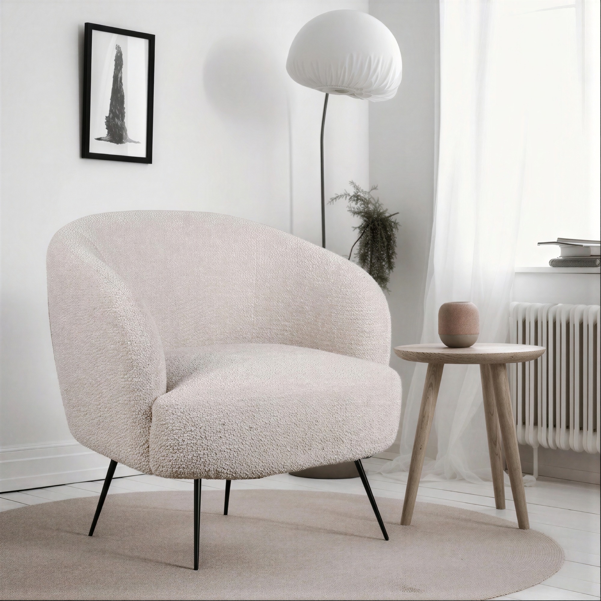 Lenestol 'Capri' - Beige/Bouclé
