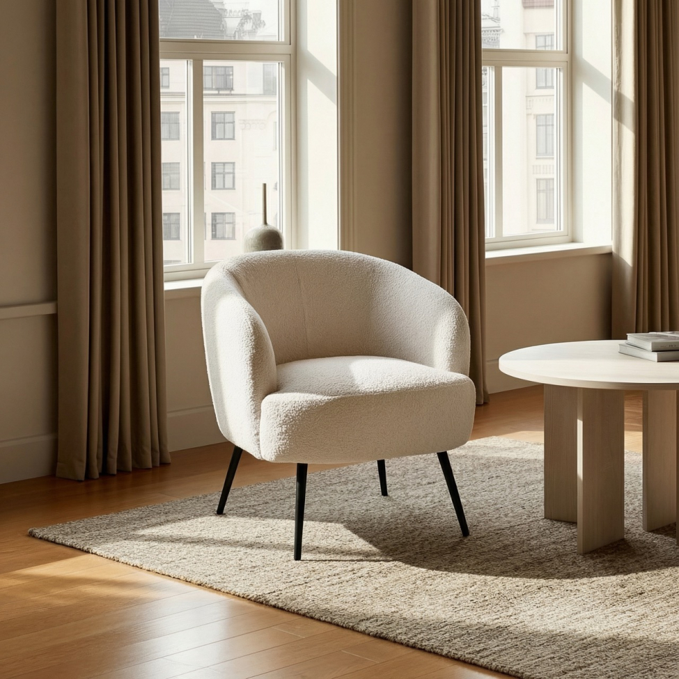 Lenestol 'Capri' - Beige/Bouclé