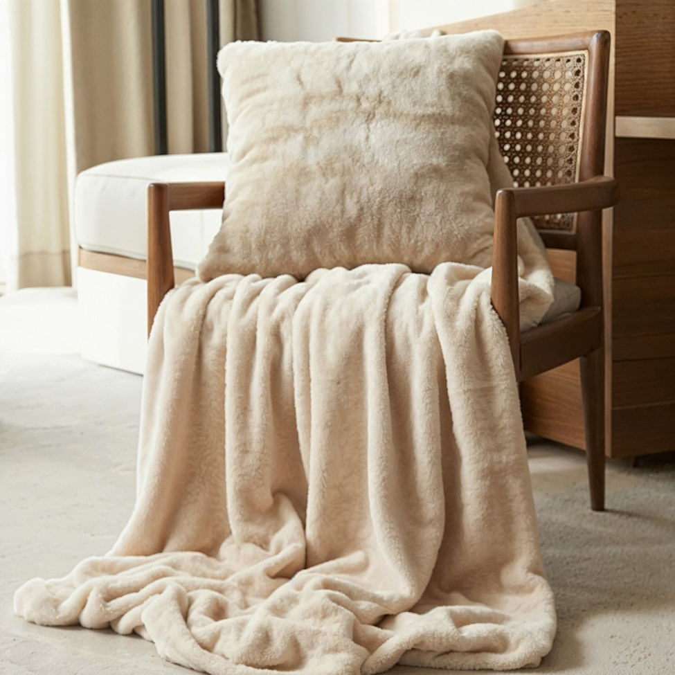 Putetrekk 'Aranga Super Soft' 45x45cm - Beige