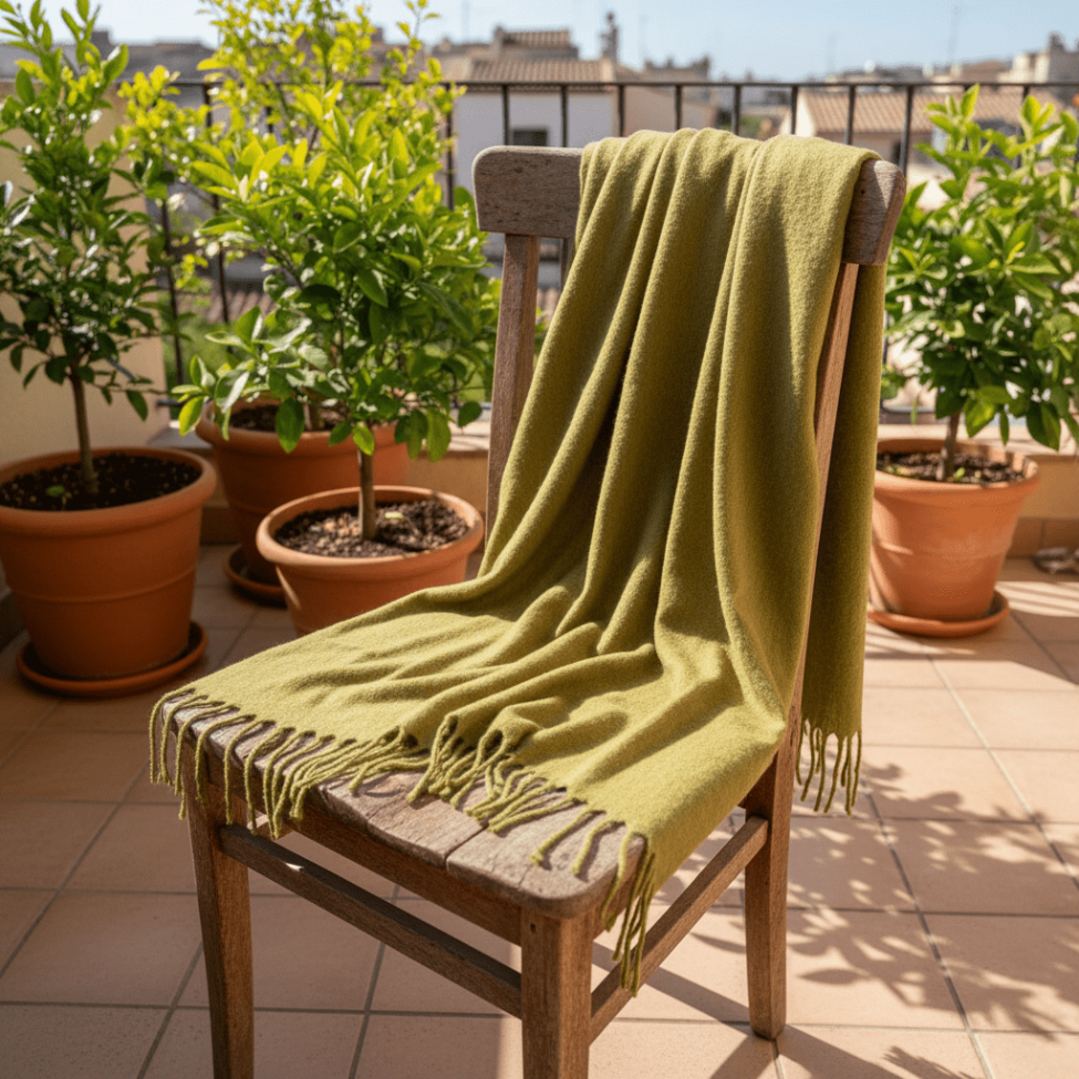 Rutete 'Samantha' 130x170cm - Olivengrønn