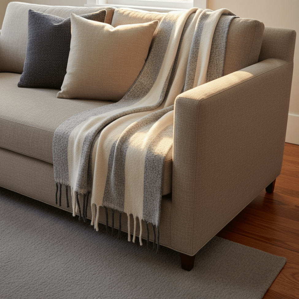 Rutete 'Beatriz Stripe' 130x170cm - Svart/hvit