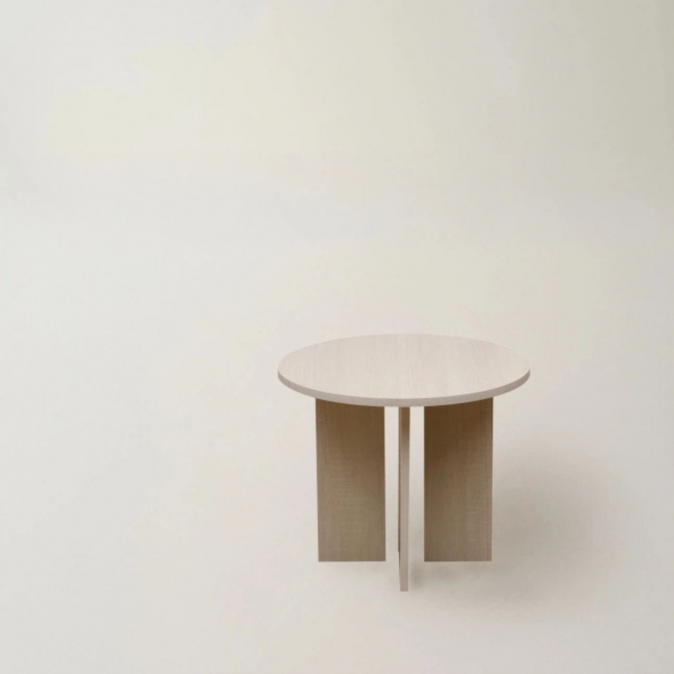 Salongbord 'Créme' Rundt 55 cm - Hvitpigmentert