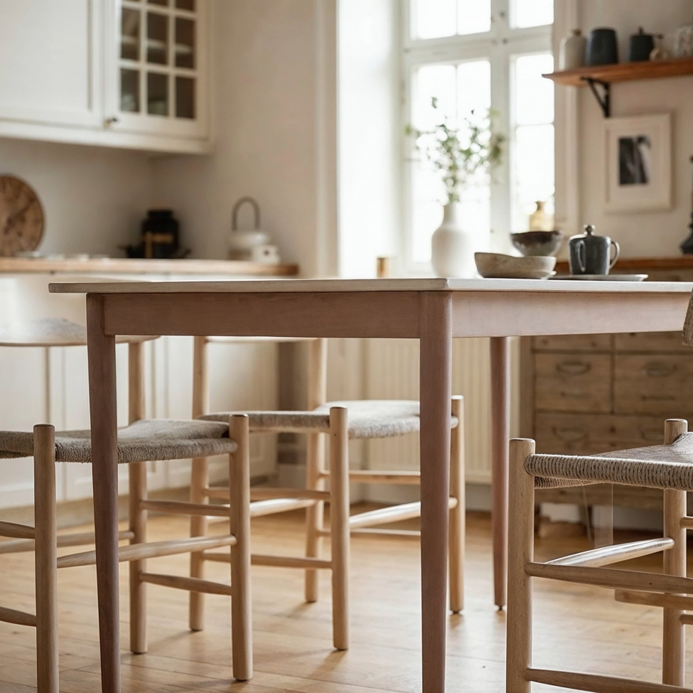 Spisebord 'Fager' 135cm - Hvitpigmentert