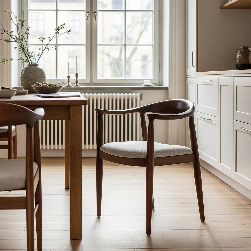 Stol 'Ask' - Valnött/Grå