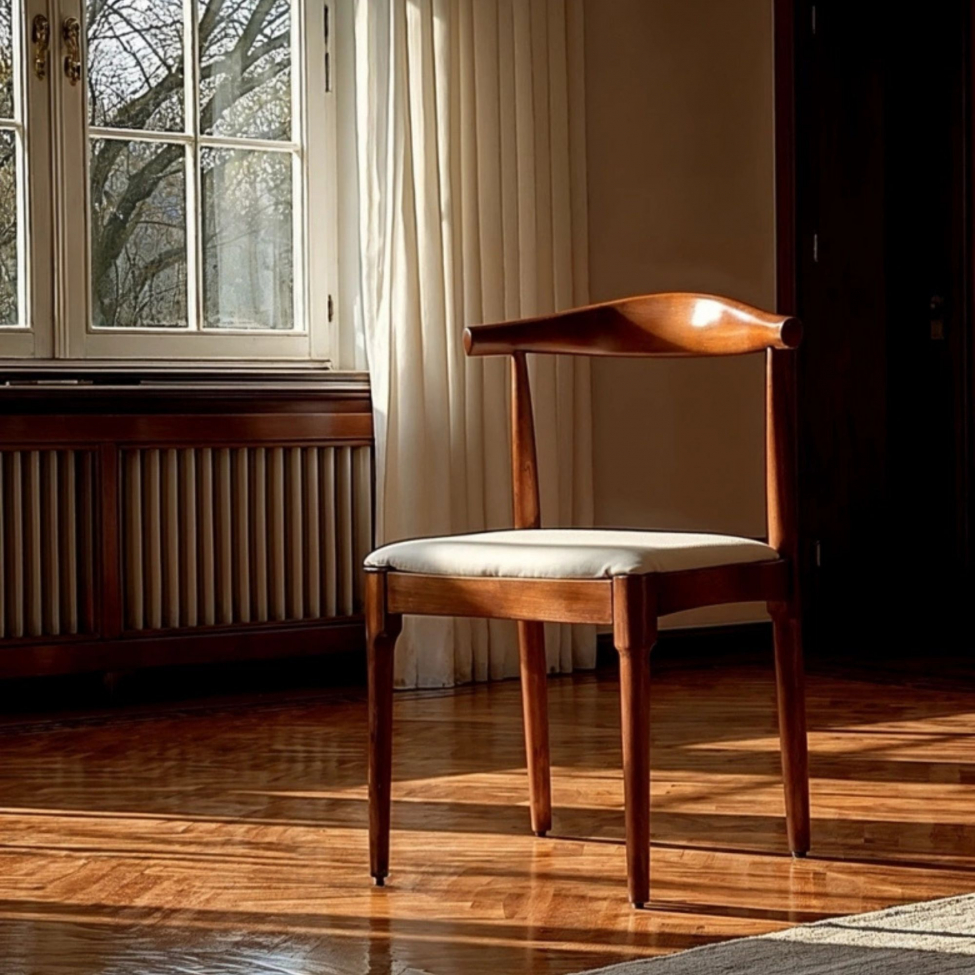 Stol 'Fager' - Valnött/Beige