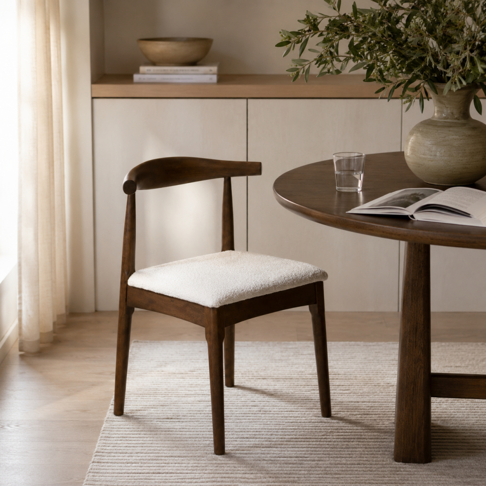 Stol 'Fager' - Valnött/Beige