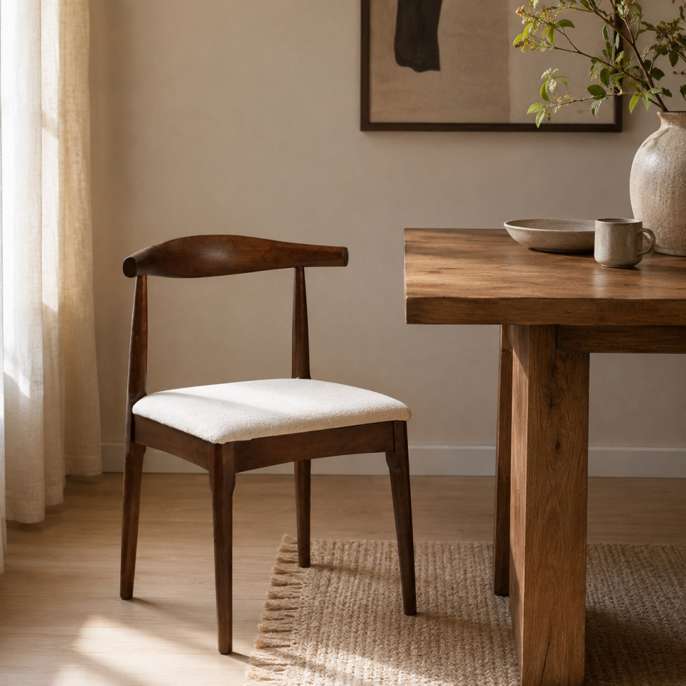 Stol 'Fager' - Valnött/Beige