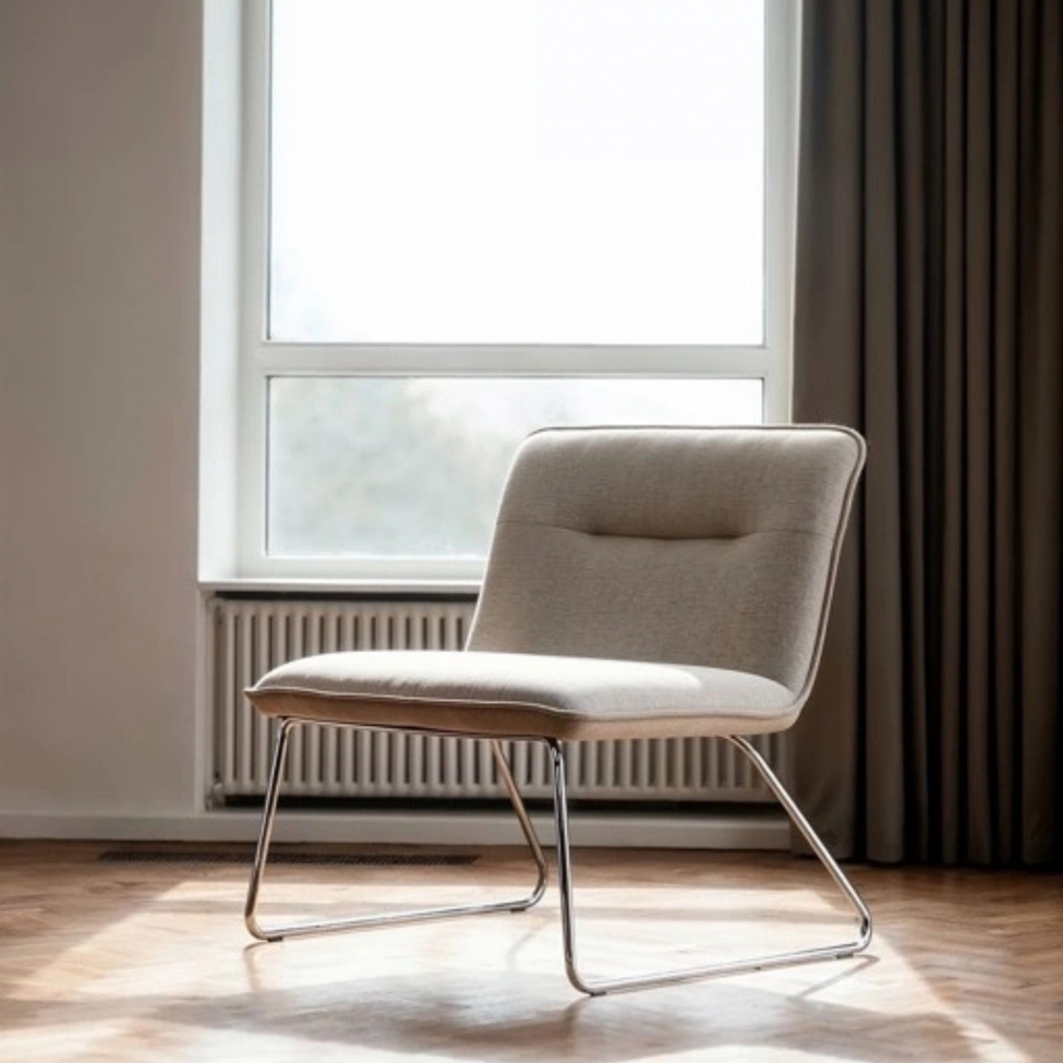 Lenestol 'Chelsea' - Grå/metall