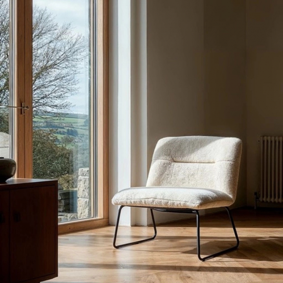 Lenestol 'Chelsea' - Hvit/Teddy