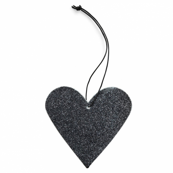 Juletrepynt 'Glitter Heart Black' - Svart