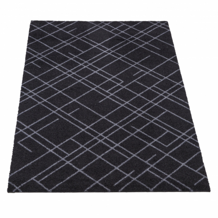 Hallmatte 'Lines' - Svart 120x67 cm