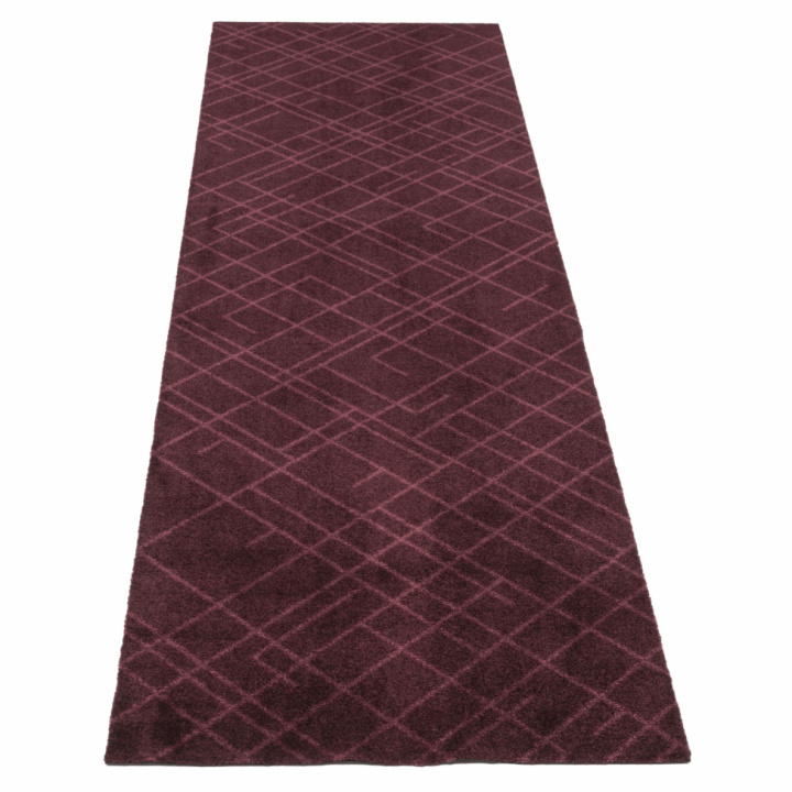 Hallmatte 'Lines' - Mørkerød 250x67 cm