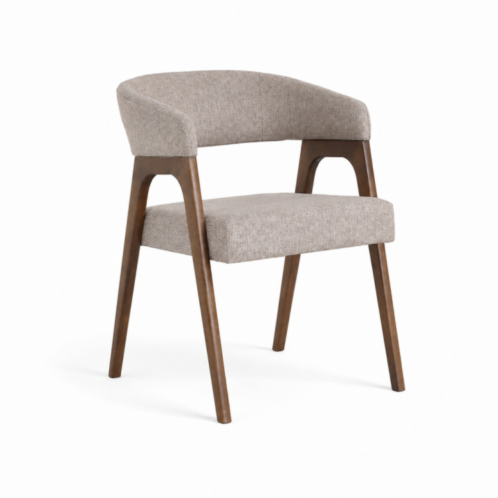 Stol \'Alba\' - Valnøtt/Grå i gruppen Møbler / Sittemøbler / Stoler hos Reforma (071-walnut-beige)
